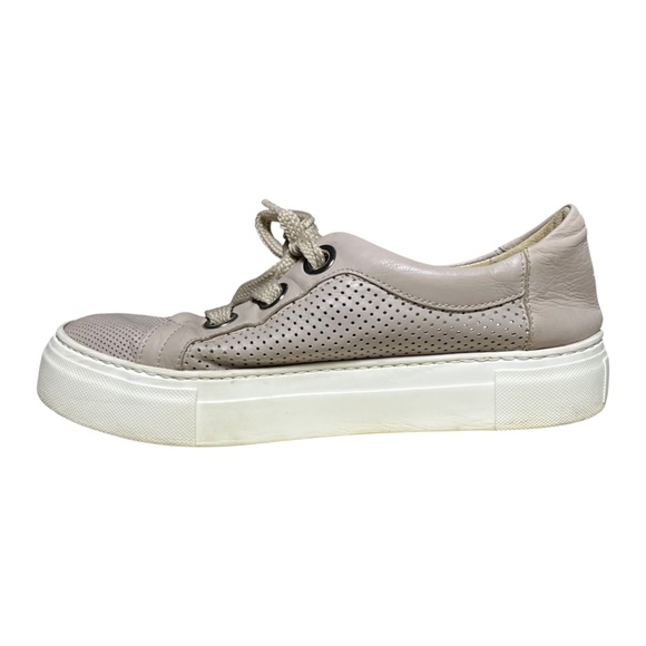 AGL Blondie Perforated Platform Leather Sneakers Talc Pink Women's Size 40 US 10 - Picture 5 of 11